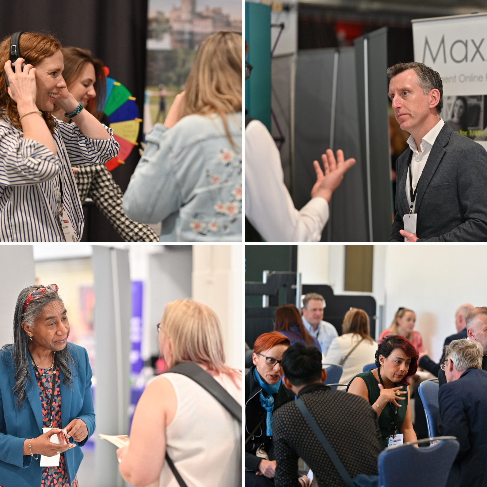 Business owners in conversation at the expo